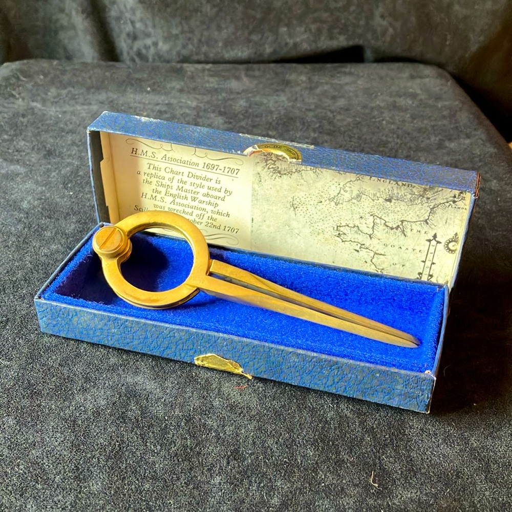 Vintage Traditional English Chart Divider nautical brass map tool ship replica